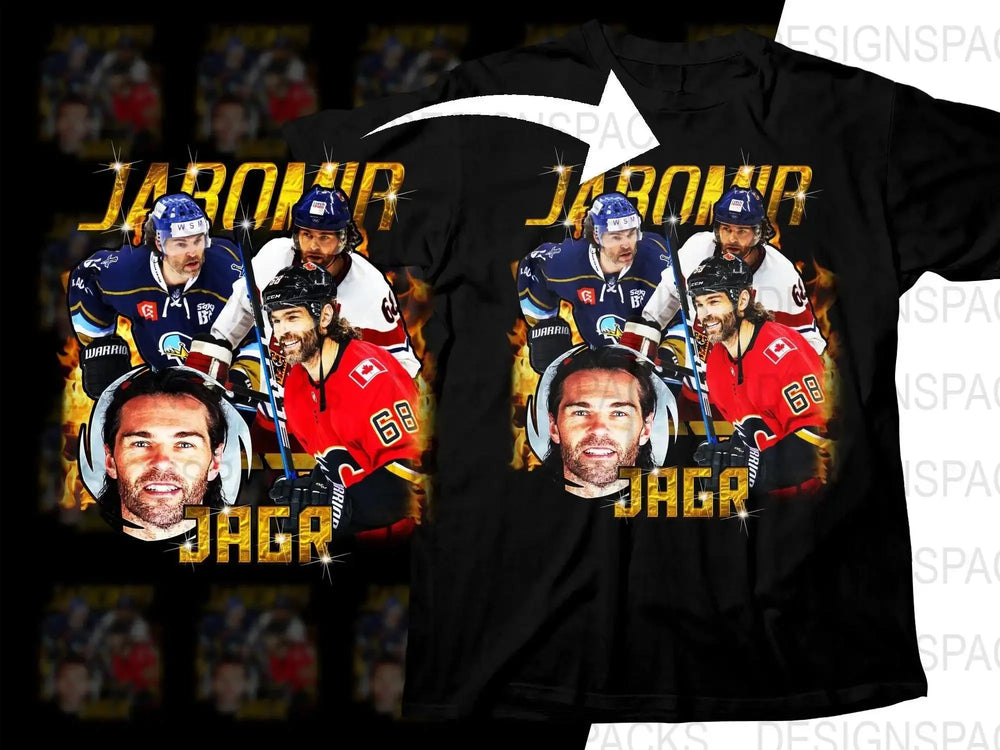 Jaromir Jagr Ice Hockey NHL Star Graphic Png Digital Download