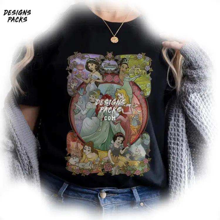 Jasmine Ariel Princess Cartoon Retro Snow White Png Design