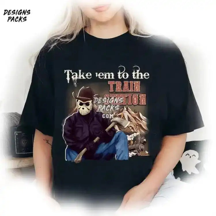 Jason Voorhees Cowboy Halloween Costume Take Them To The Train Station Png Design