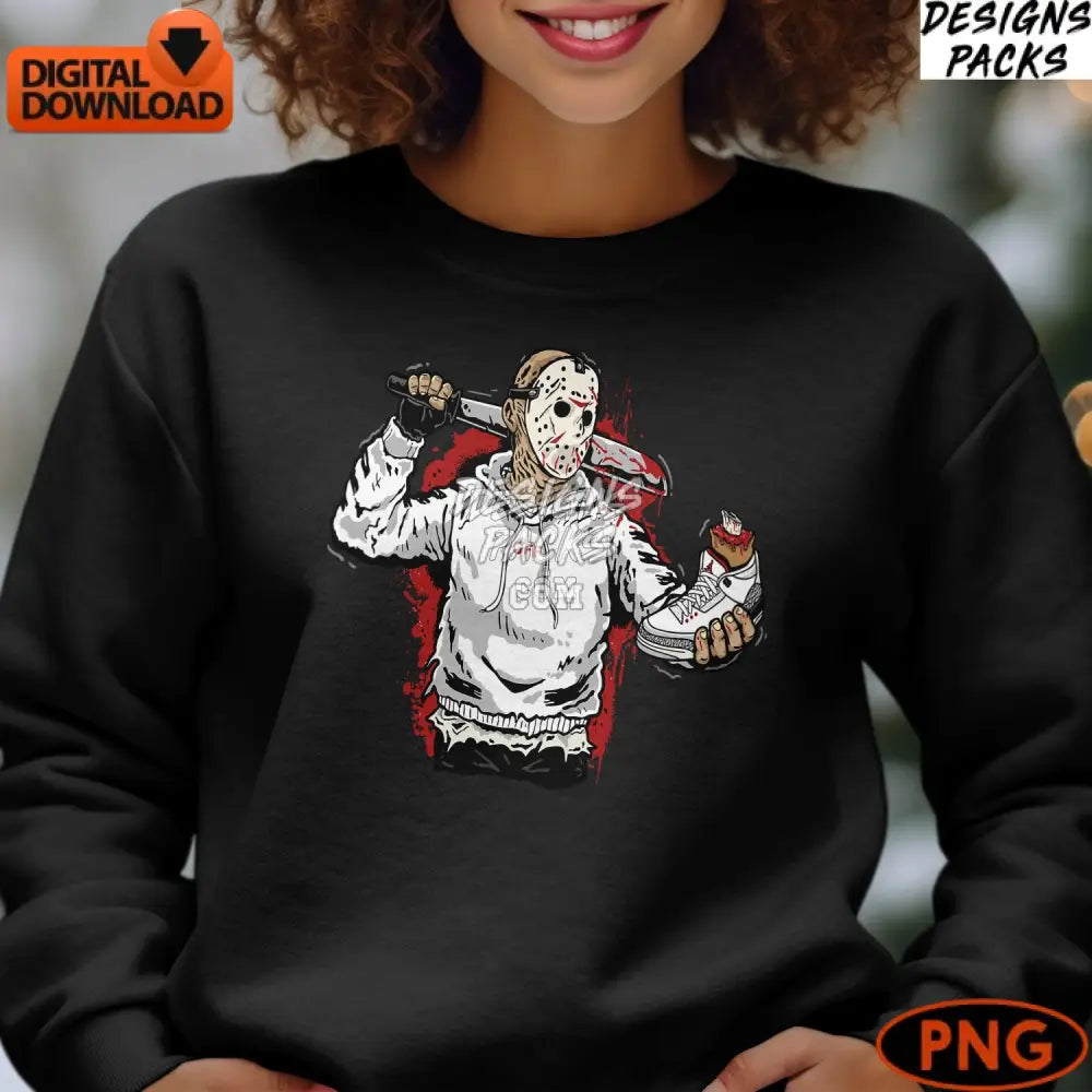 Jason Voorhees Horror Character Digital Art Instant Download Scary Movie Fan Png File