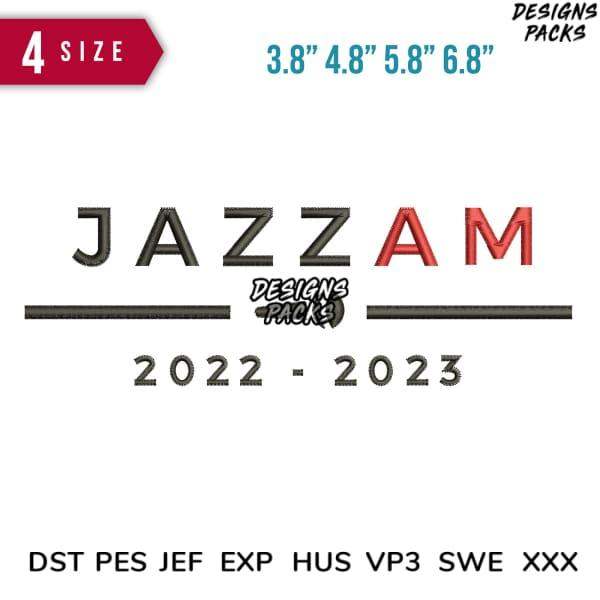 Jazzam 2022-2023 embroidery design pack in 4 sizes, compatible with DST PES JEF formats