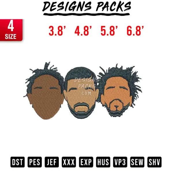 JCole - Drake - Kendrick Embroidery Design 