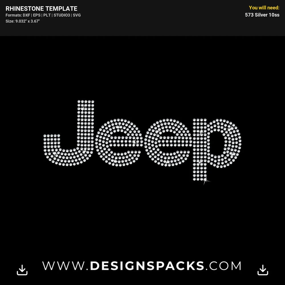 Jeep Oiginal Logo Rhinestone Digital Template