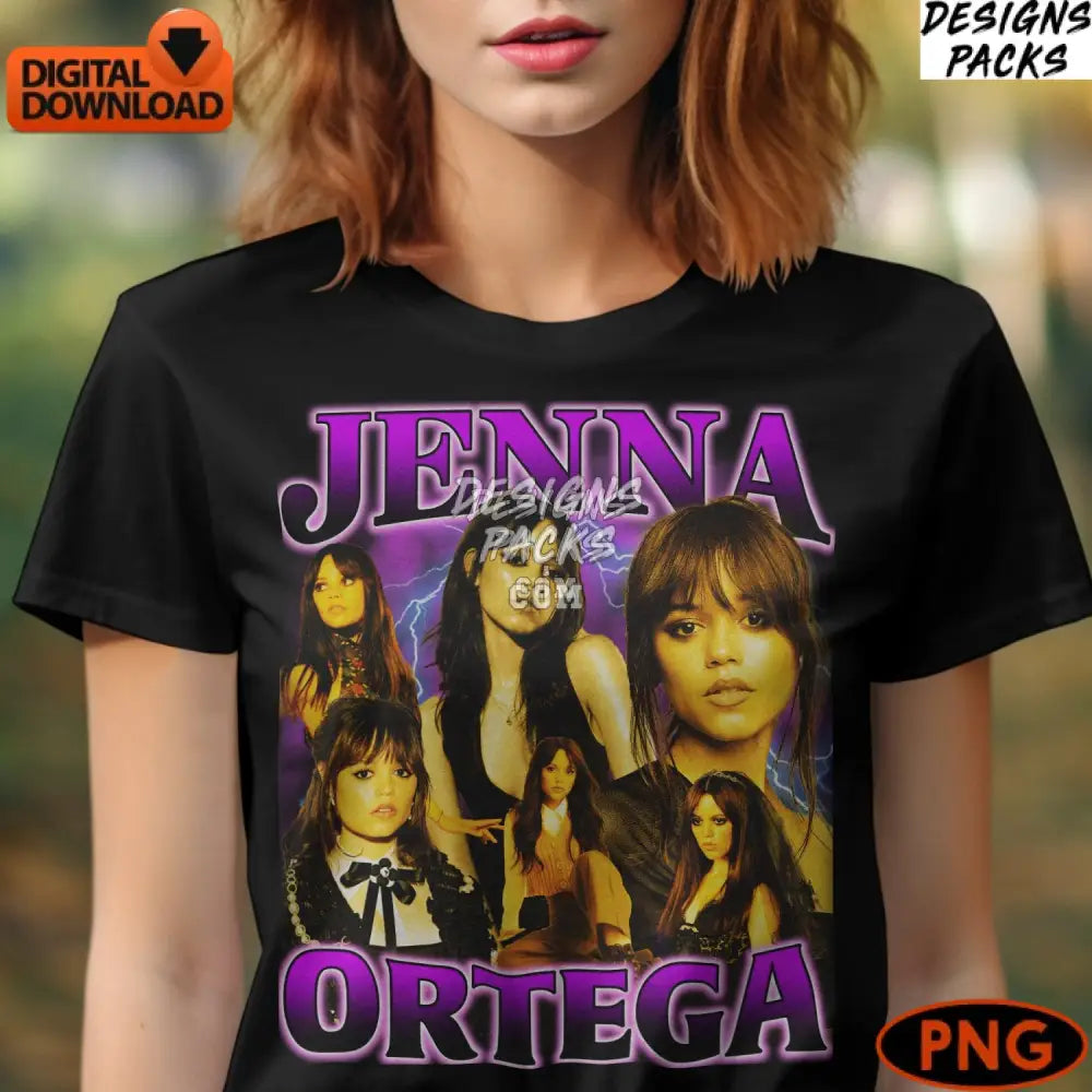 Jenna Ortega Retro Style Collage Digital Pop Art Instant Download