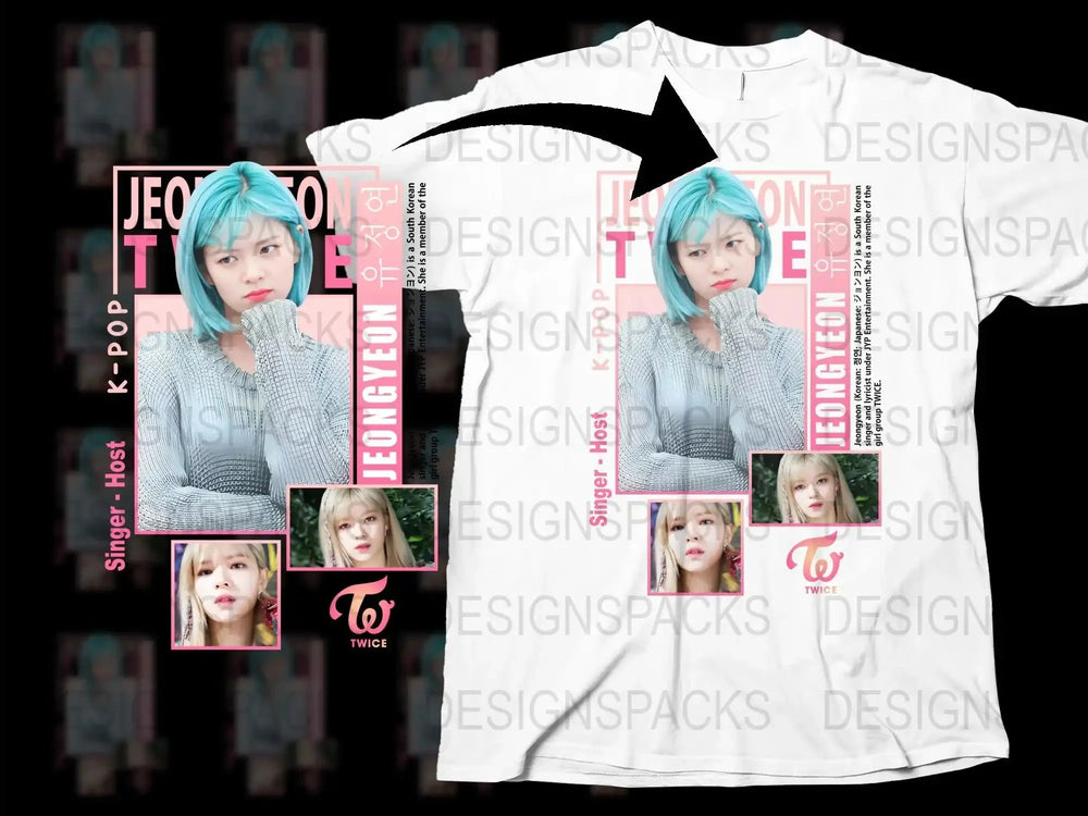 K-Pop Jeongyeon TWICE Singer T-shirt, Fashion Casual Wear, Pop Idol Graphic Tee, Kpop Fan Gift