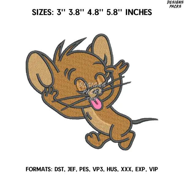 Jerry Embroidery Design File, Tom and Jerry Embroidery Design,.