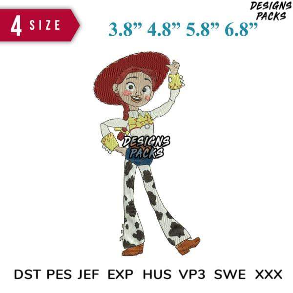 Jessie embroidery design in 4 sizes, compatible with DST PES JEF EXP HUS VP3 SWE XXX formats for instant download