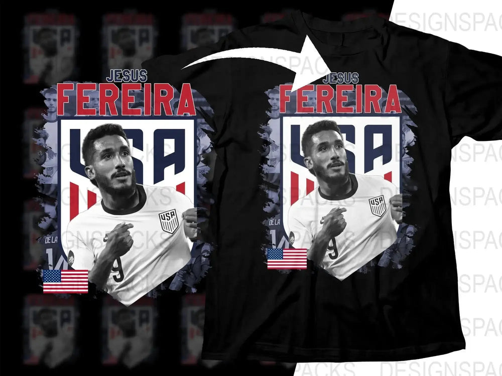 Jesus Ferreira USA Celebration Graphic Soccer Png Digital Download