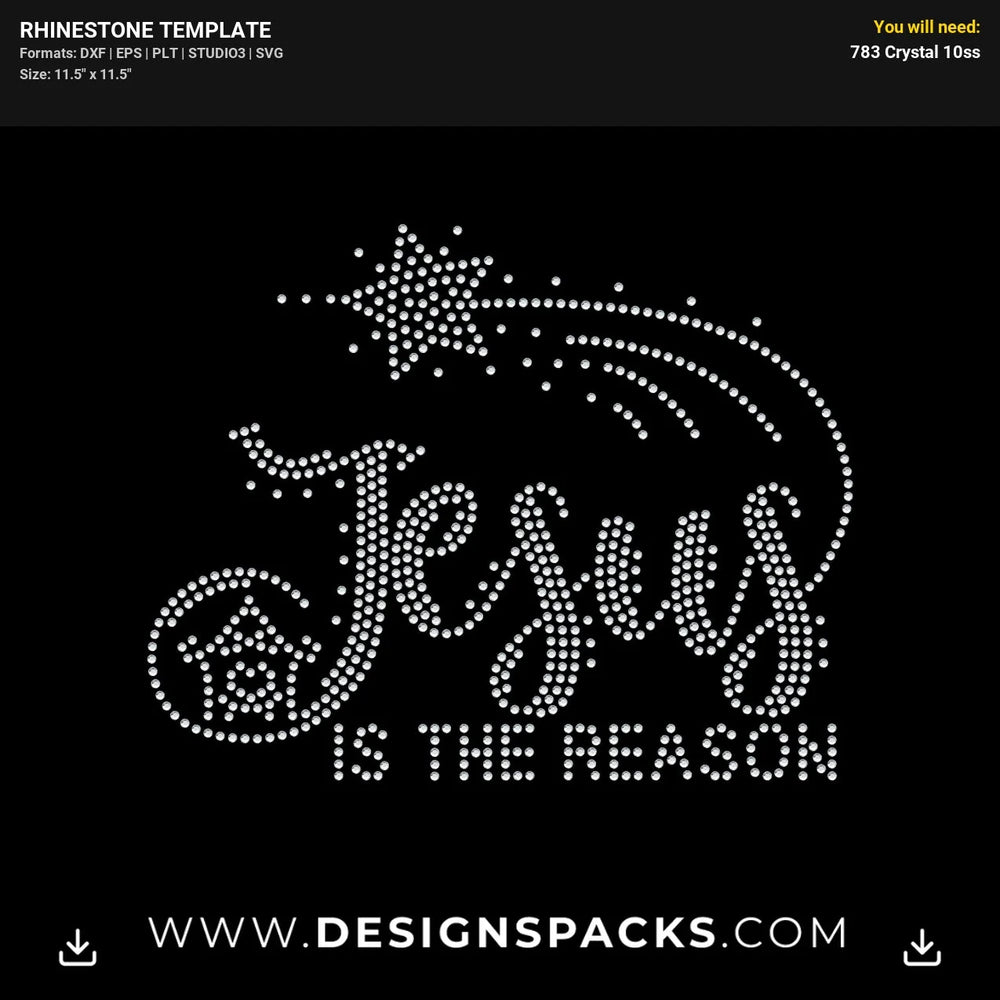 Jesus Reason Nativity Rhinestone Digital Template