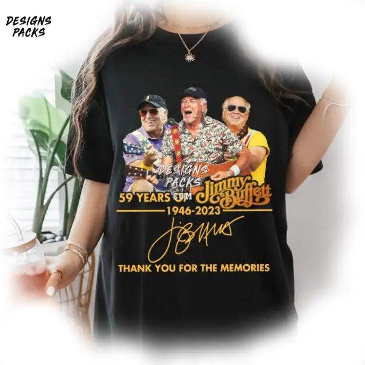 Jimmy Buffett Thank You For The Memories R.i.p Buffet 1946 - 2023 Png Design