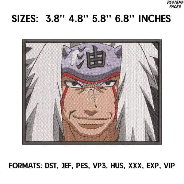 Jiraya Embroidery design file pes. Anime embroidery pattern. Anime Embroidery Design. Digital design download