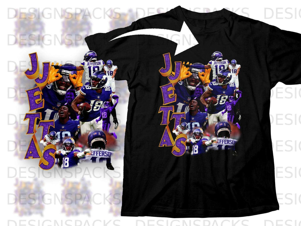 Minnesota Vikings Justin Jefferson #18 graphic t-shirt.