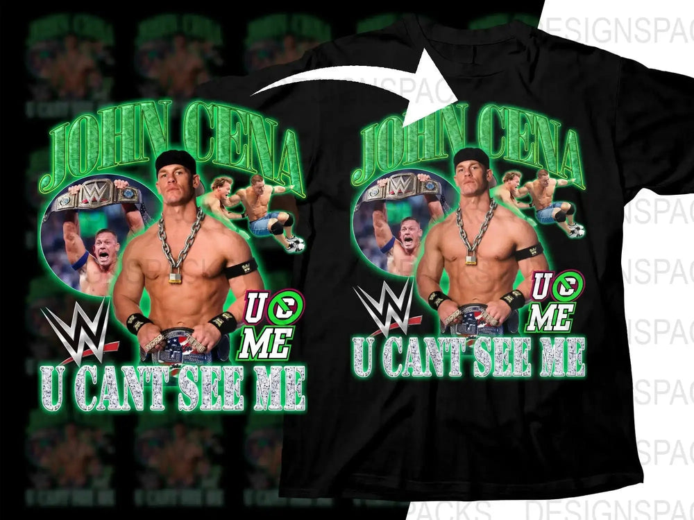 John Cena U Cant See Me Wrestling Champion Graphic Png Digital Download