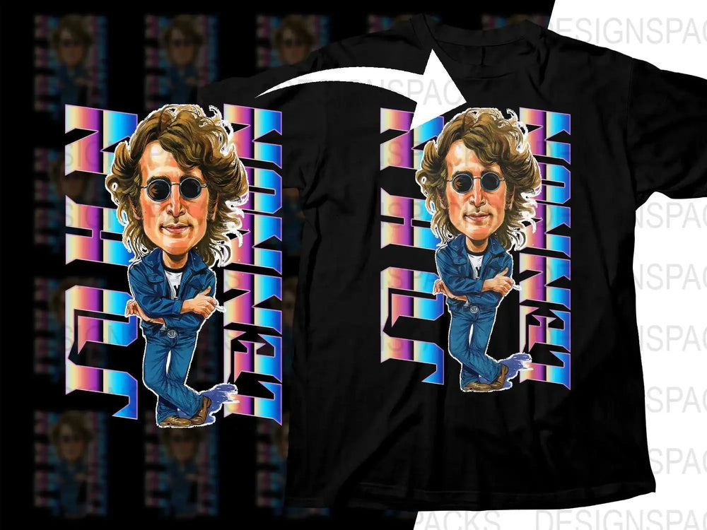 John Lennon Caricature Png Digital Download