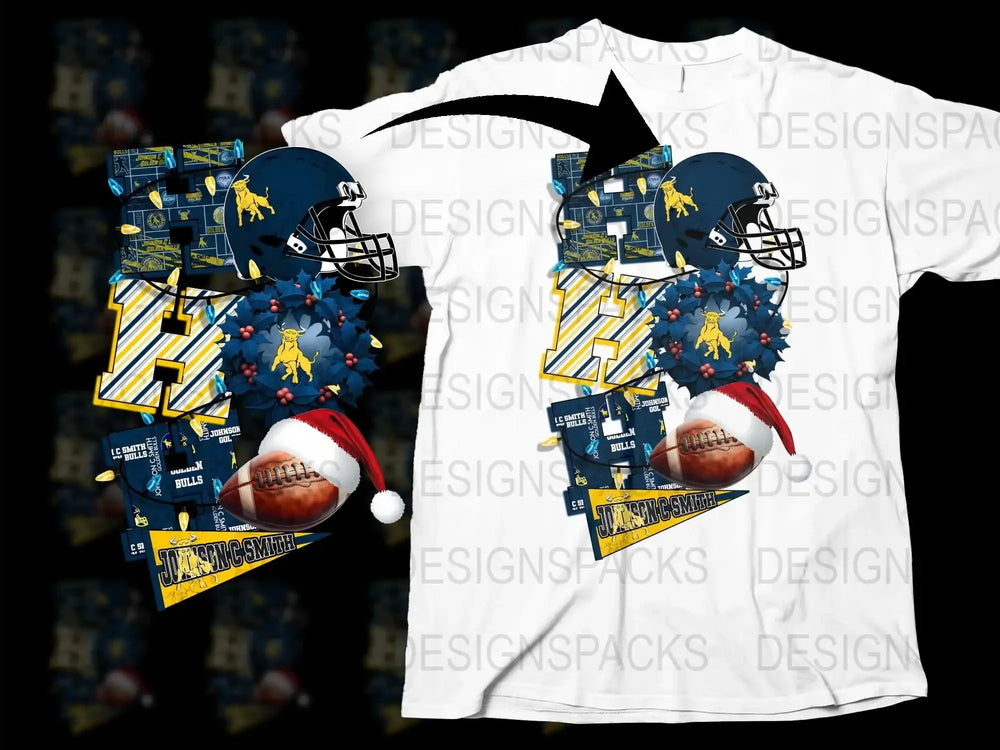 Buffalo Football Themed T-Shirt, Festive Sports Fan Apparel, Christmas Holiday Graphic Tee