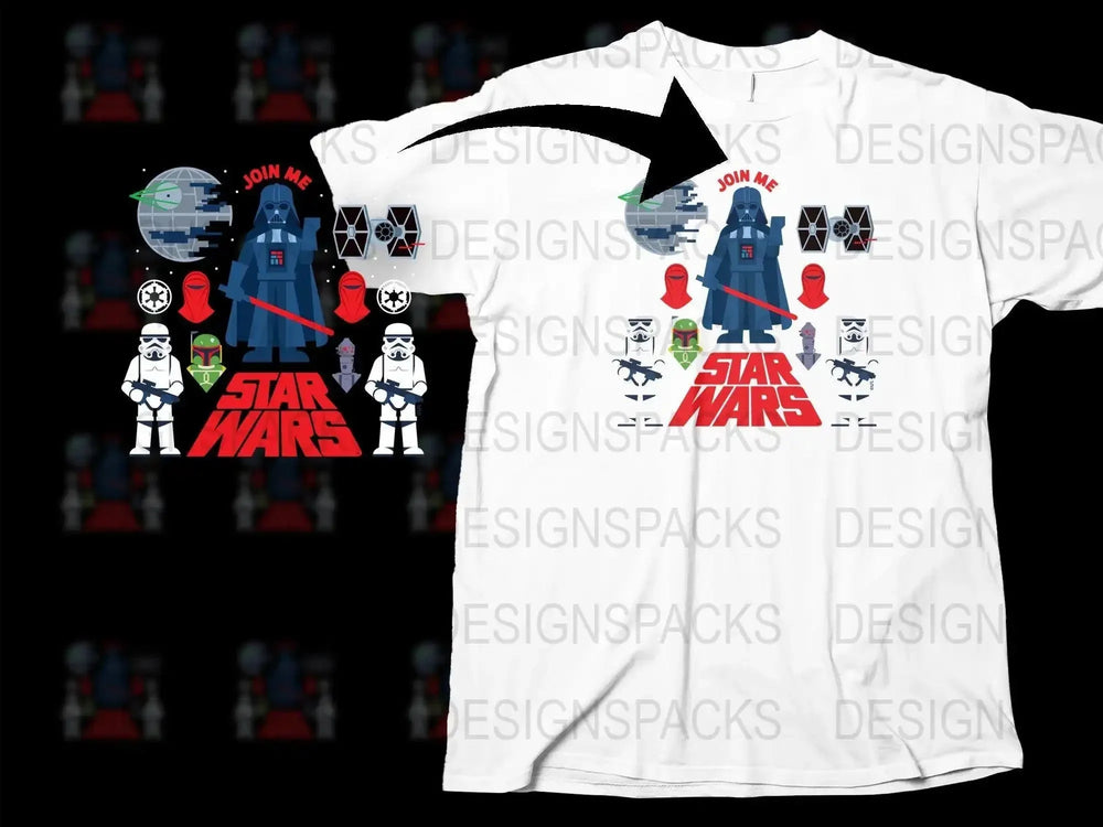 Join Me Star Wars Darth Vader Graphic Png Digital Download