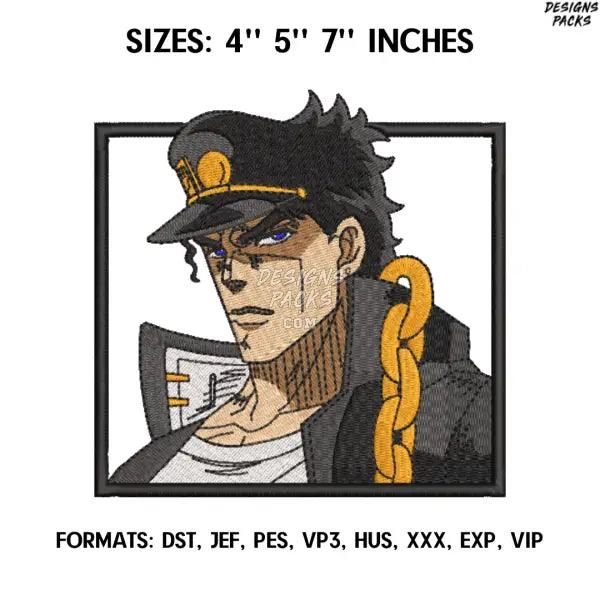 Jojo Adventure Embroidery Design File, JoJo's Bizarre Adventure Anime Embroidery Design, Anime Jojo Embroidery Design