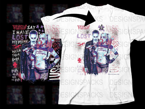 Joker and Harley Quinn Graffiti Style Artwork Png Digital Download
