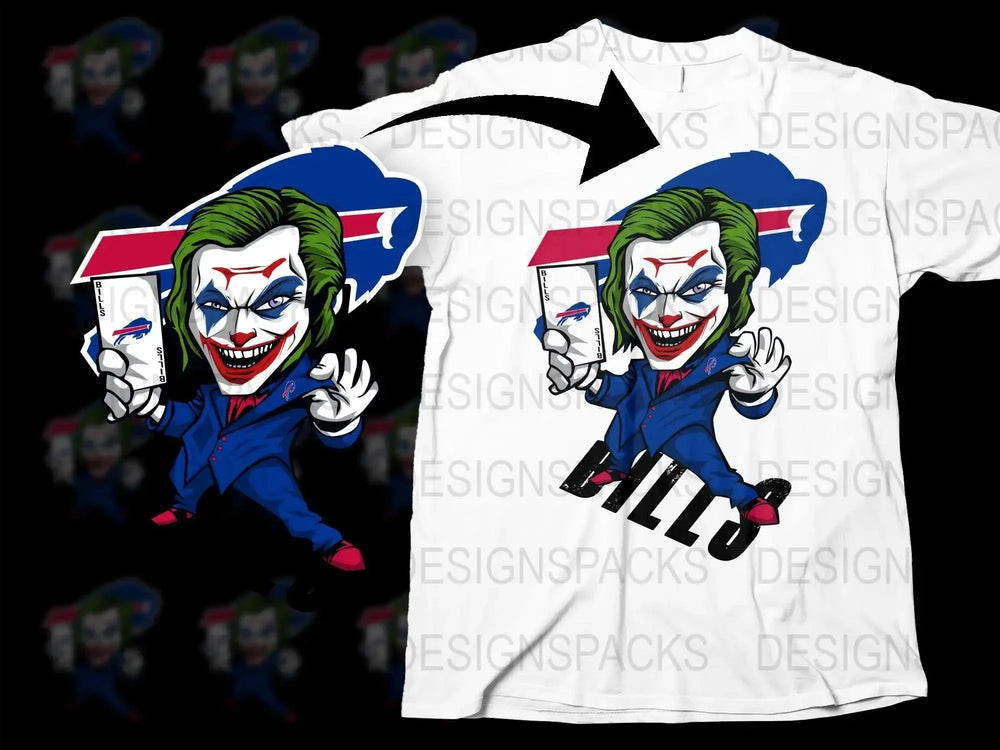 Joker Bills NFL Football Team Fan Graphic Png Digital Download