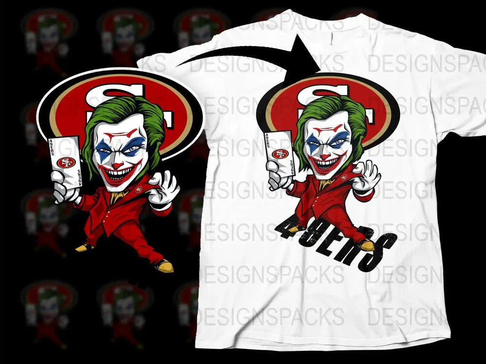 Joker Character with 49ers Logo Graphic Png Digital Download