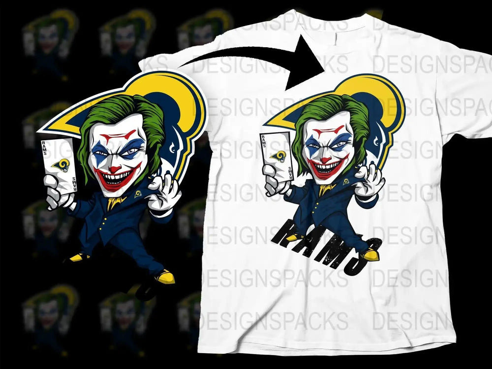 Joker Inspired Rams Fan Art Graphic Png Digital Download