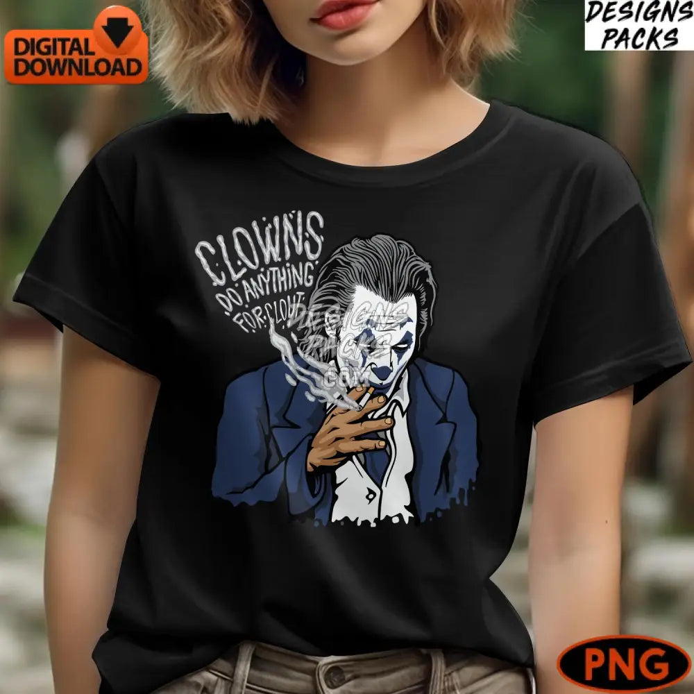 Joker Smoking Illustration Digital Art Download Clown Comic Character