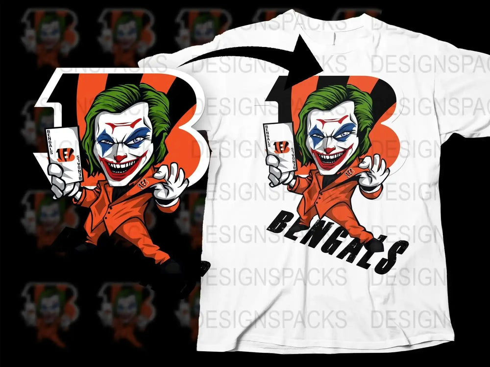 Joker Style Cincinnati Bengals Fan Art Png Digital Download