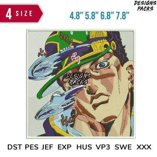 Anime character embroidery design in 4 sizes, DTF/DTG ready, PES & DST formats for instant download