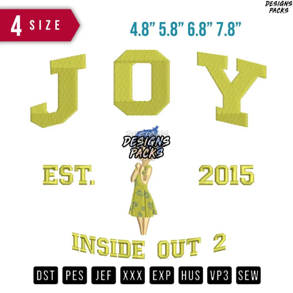 Joy Est 2015 Inside out Cartoon Embroidery Design