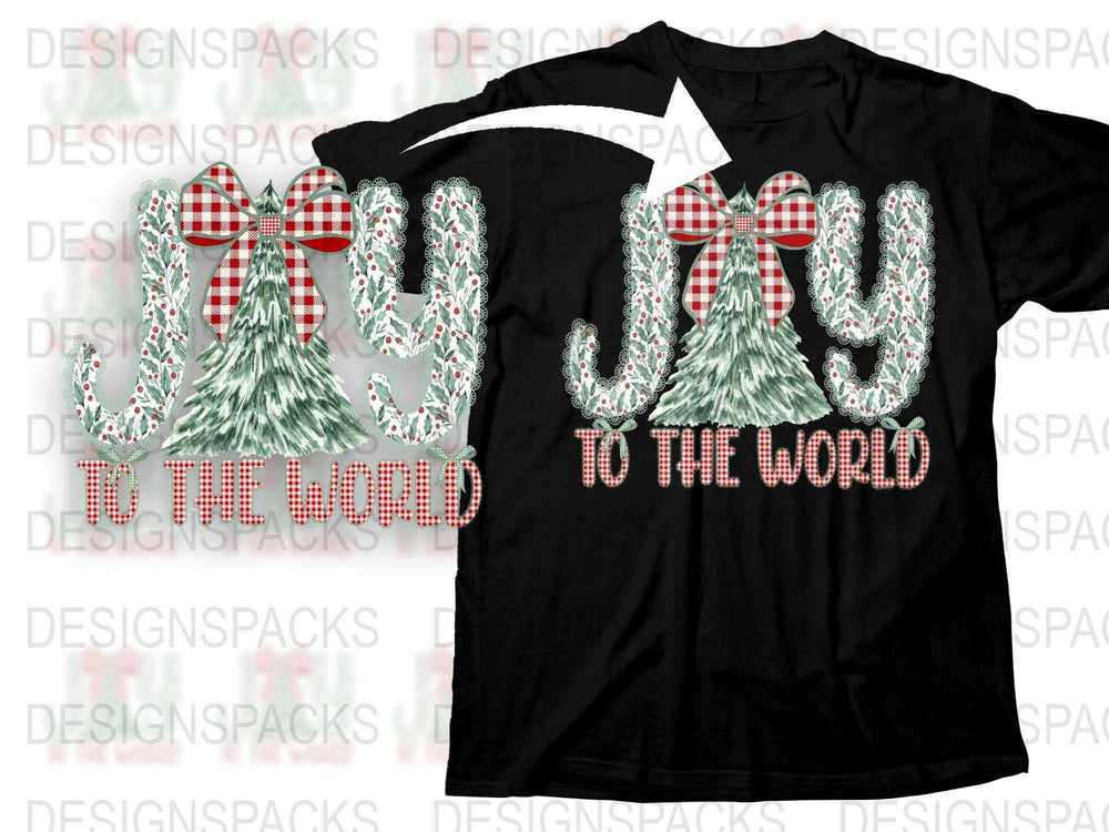 Joy to the World Christmas T-Shirt, Holiday Graphic Tee, Festive Winter Apparel, Unisex Adult Clothing