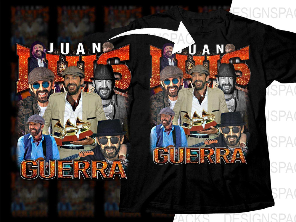 Juan Luis Guerra music artist t-shirt design with Grammy awards, print-ready for DTF DTG
