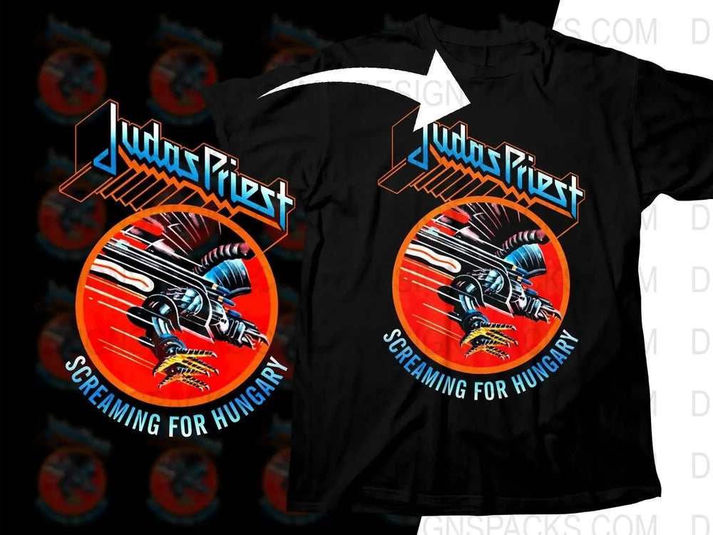 Judas Priest Screaming For Hungary Rock Png Halftone Digital Download