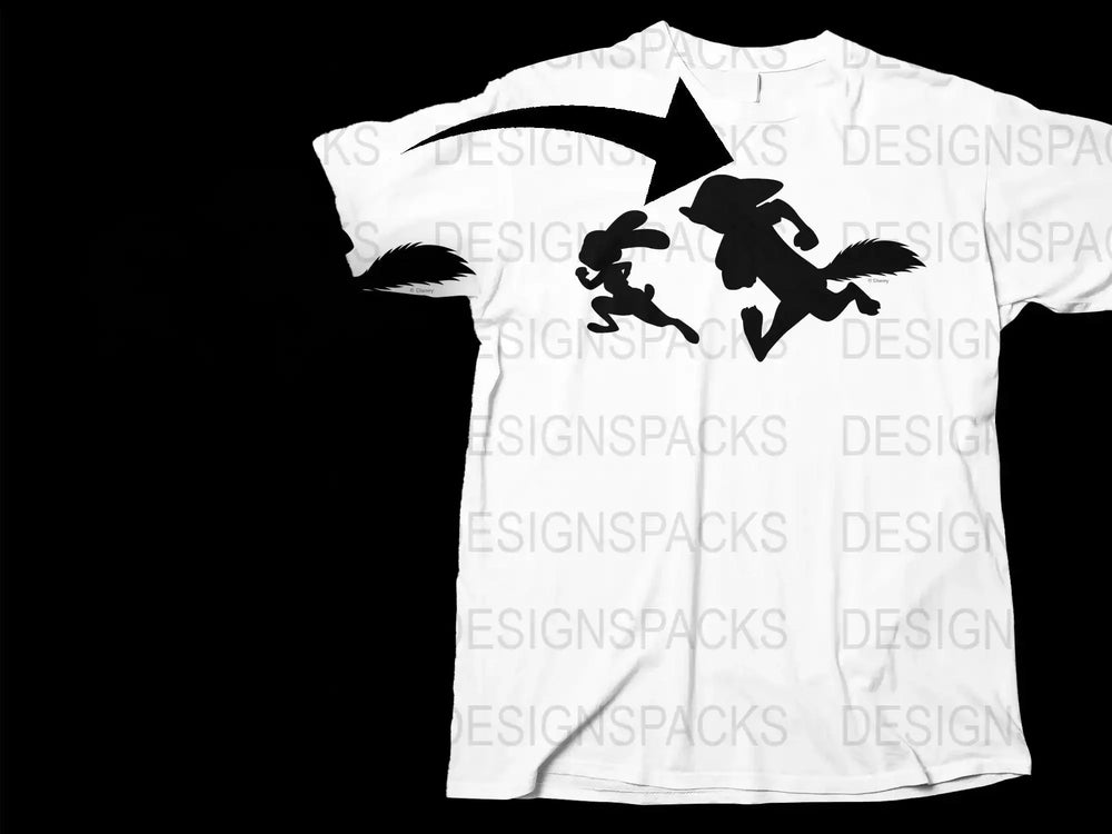 Cartoon Dog and Coyote Chase Graphic T-Shirt, Funny Animated Character Tee, Casual White Shirt for All Ages