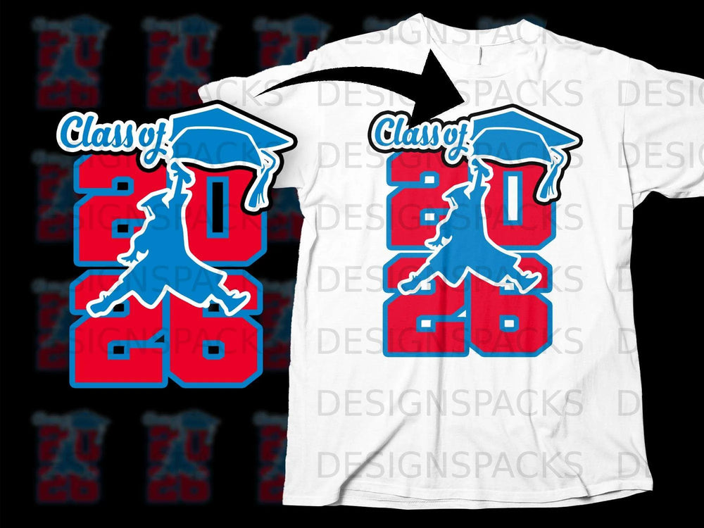 "Class of 2026" graphic with a graduation cap and silhouette.