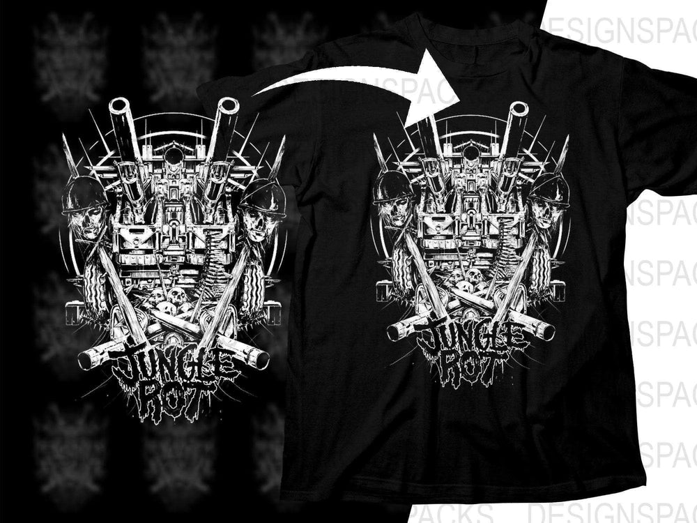 Jungle Rot Rock Music Band Graphic Png Halftone Digital Download