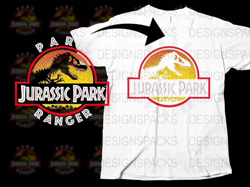 Jurassic Park Logo Graphic Print Short Sleeve Png Digital Download