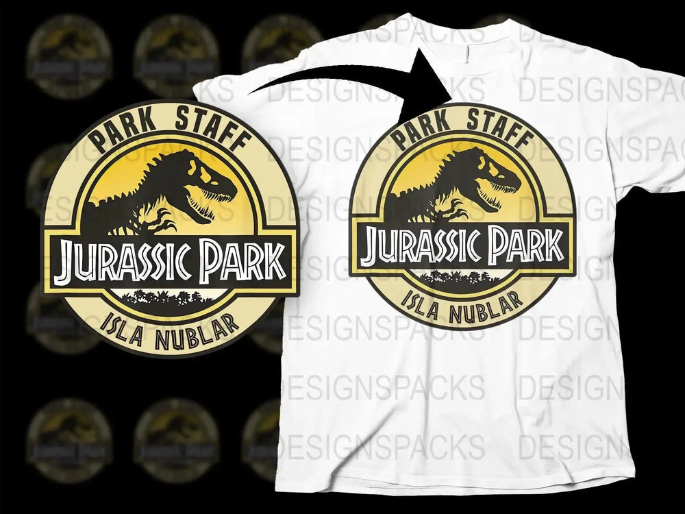 Jurassic Park Staff Isla Nublar Logo Png Digital Download