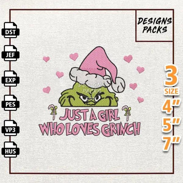Just A Girl Who Loves Greench Embroidery Design