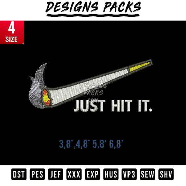 just hit it Embroidery Design 