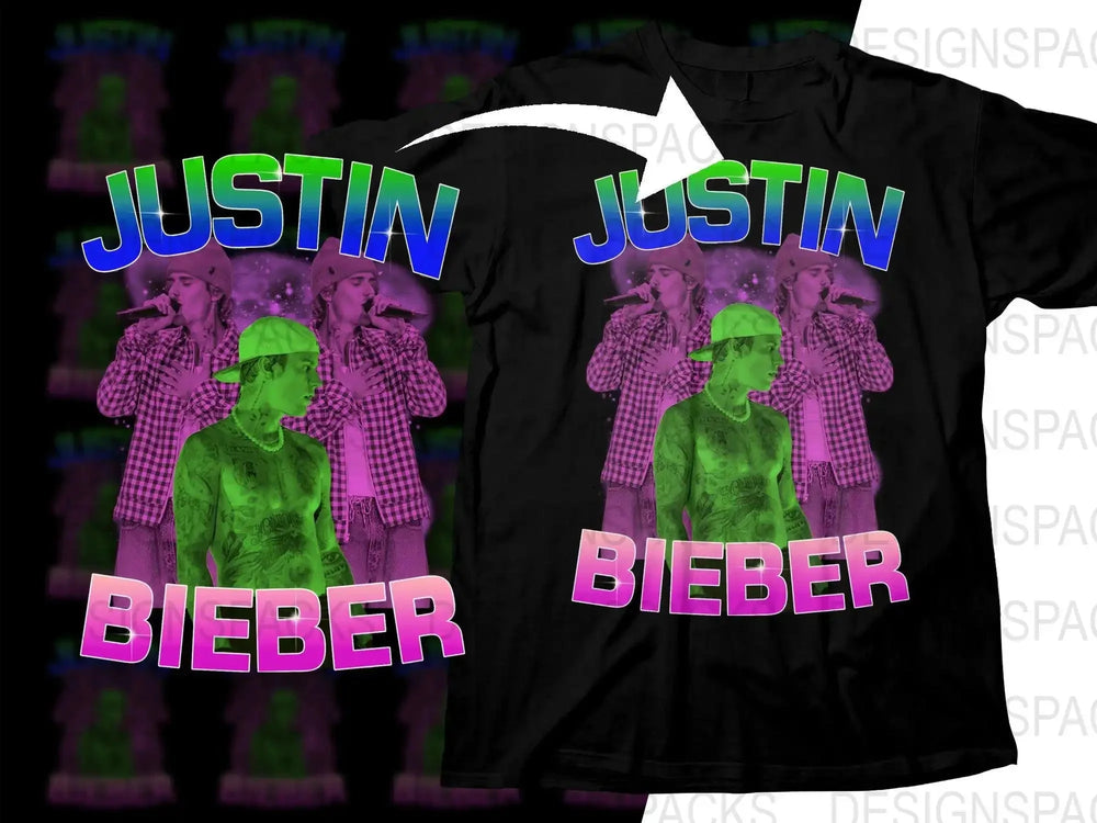 Justin Bieber Graphic Art Concert Style Png Digital Download