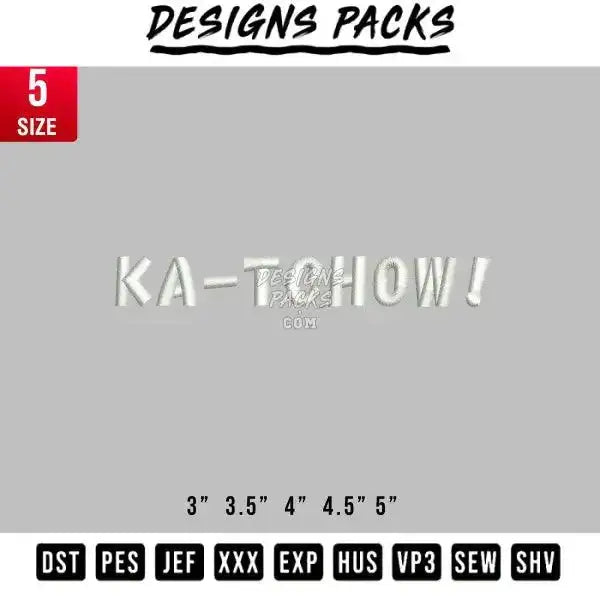 ka-tchou text Embroidery Design 