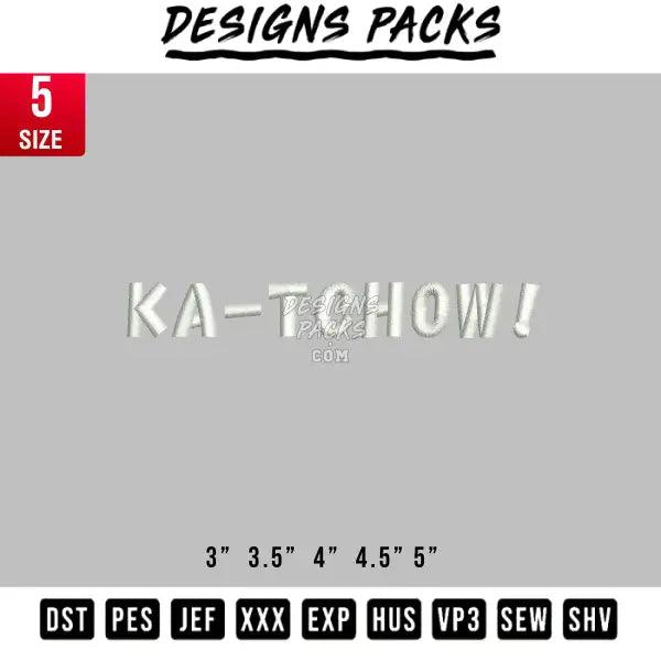 ka-tchou text Embroidery Design 