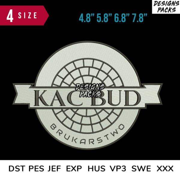 KACBUD embroidery design in 4 sizes, DTF/DTG ready, formats DST PES JEF EXP HUS VP3 SWE XXX