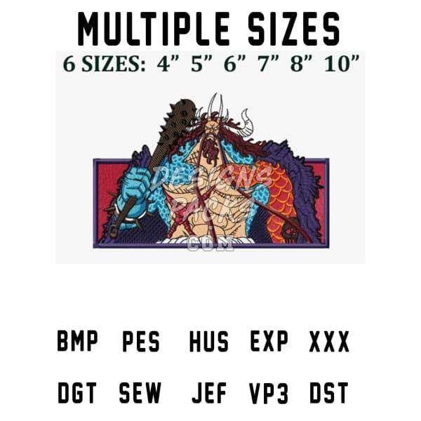 Dragon warrior embroidery design in 6 sizes, compatible with PES, DST, EXP, and other machine formats