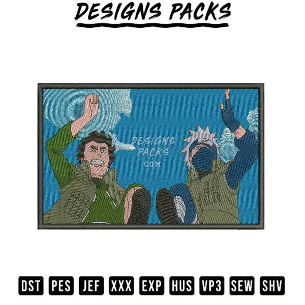 Kakashi and guy Embroidery Design 3.8" 4.8" 5.8" 6.8"