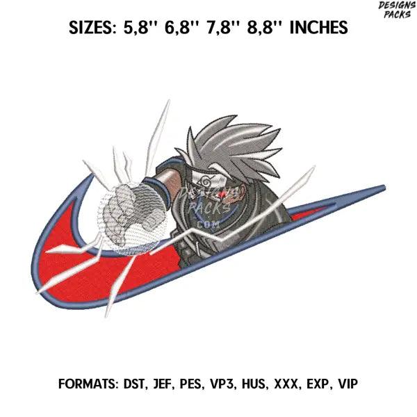 Kakashi Embroidery Design File Pes, Anime design Naruto, Embroidery Pattern. Anime Naruto art
