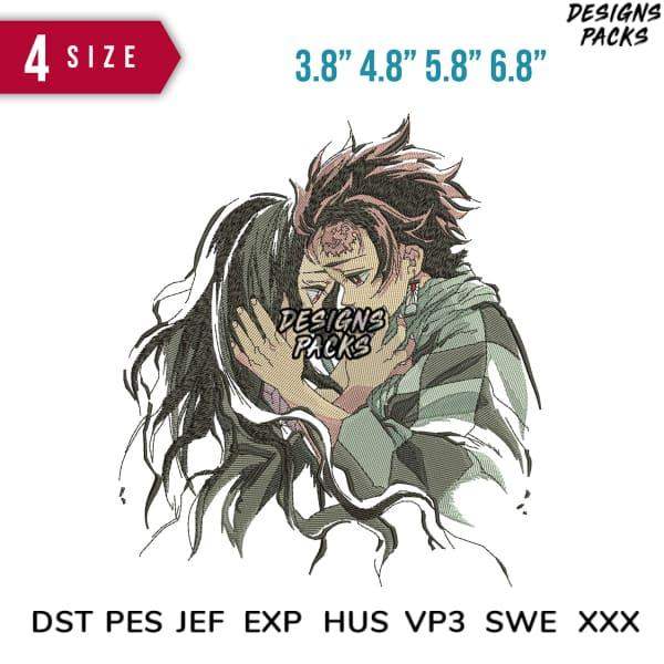 Anime character embroidery design in 4 sizes, DST PES JEF formats for instant download