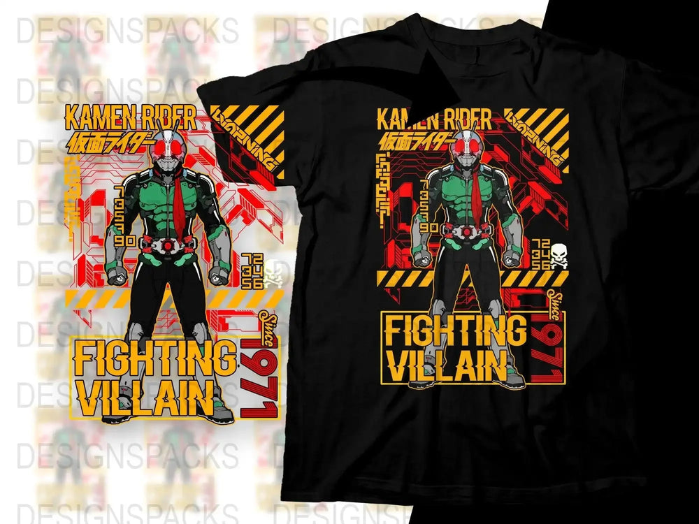 Kamen Rider Fighting Villian Since 1971 Png Digital Download