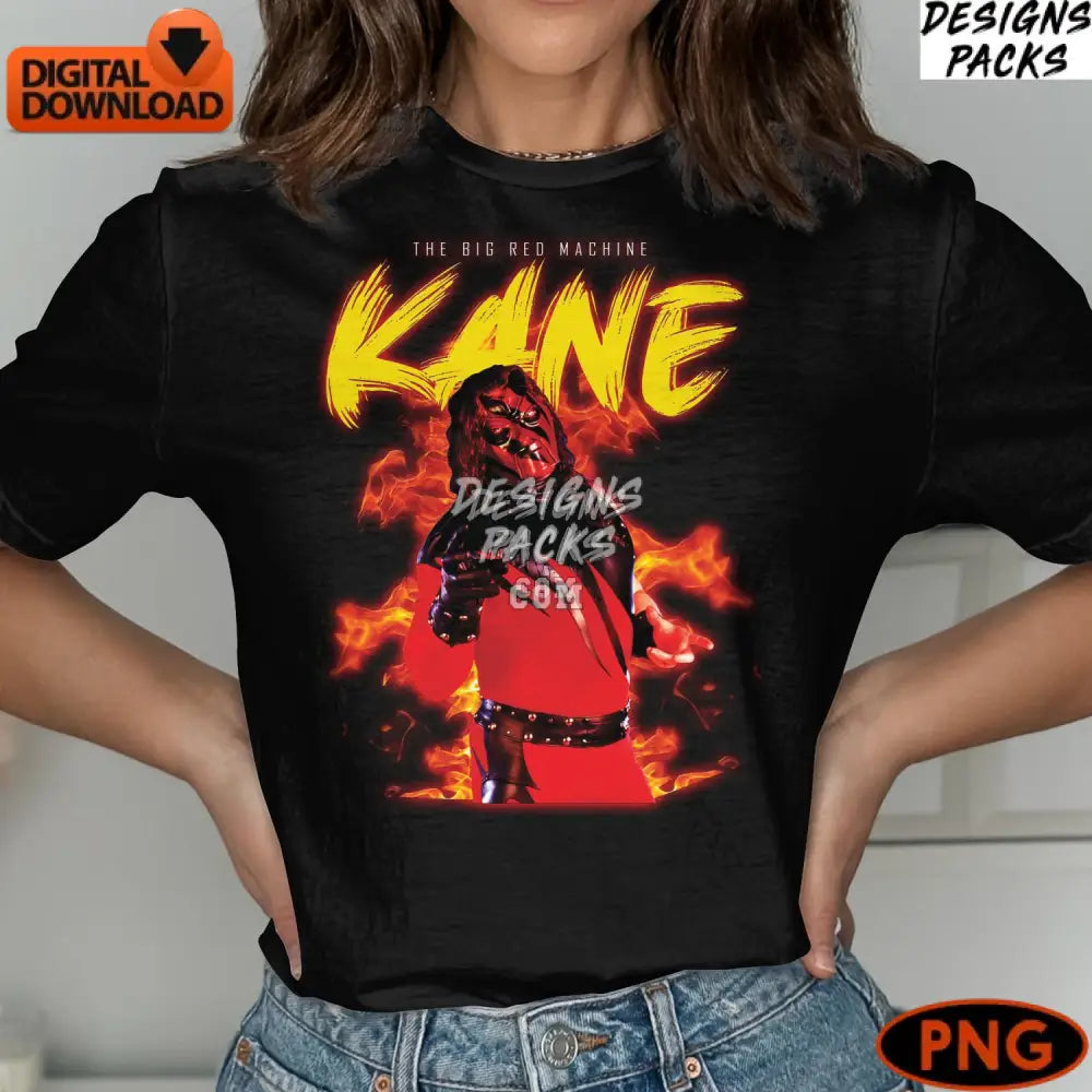 Kane Wrestler The Big Red Machine Digital Art Instant Download Png