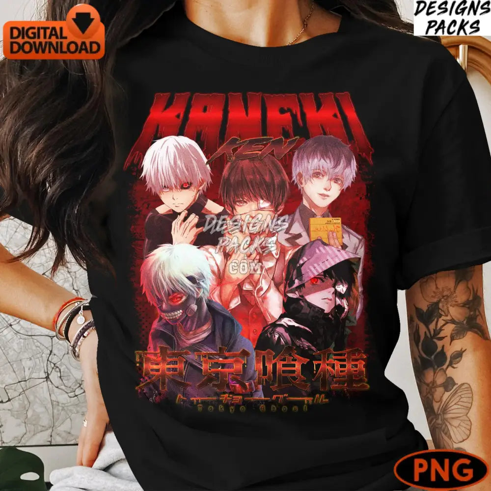 Kaneki Ken Tokyo Ghoul Anime Art Digital Fan Download Japanese Manga Illustration